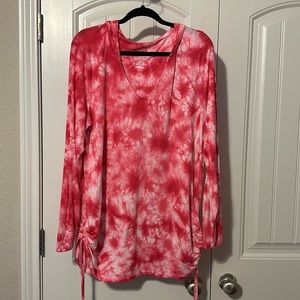Torrid size 1 super soft, tie dye hooded, long sleeve shirt